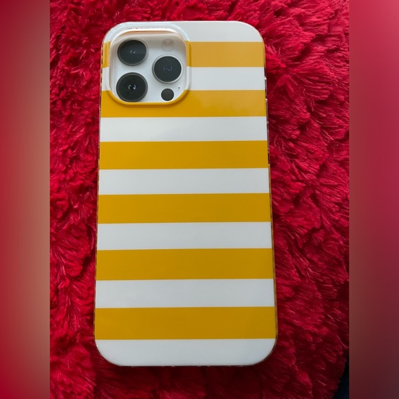 Cabana Other - IPhone 13 Case, IPhone 12 Pro Max Case, Yellow and White stripes color.